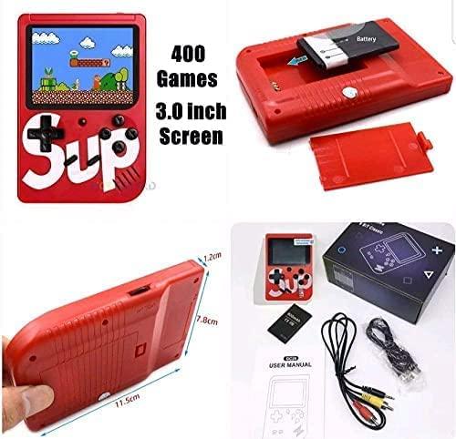 Sup Video Games Portable, 400 in 1, Led Screen and USB Rechargeable, Handheld Console, Classic Retro Game Box Toy for Kids Boys & Girls (Multi Color ,1 pcs)