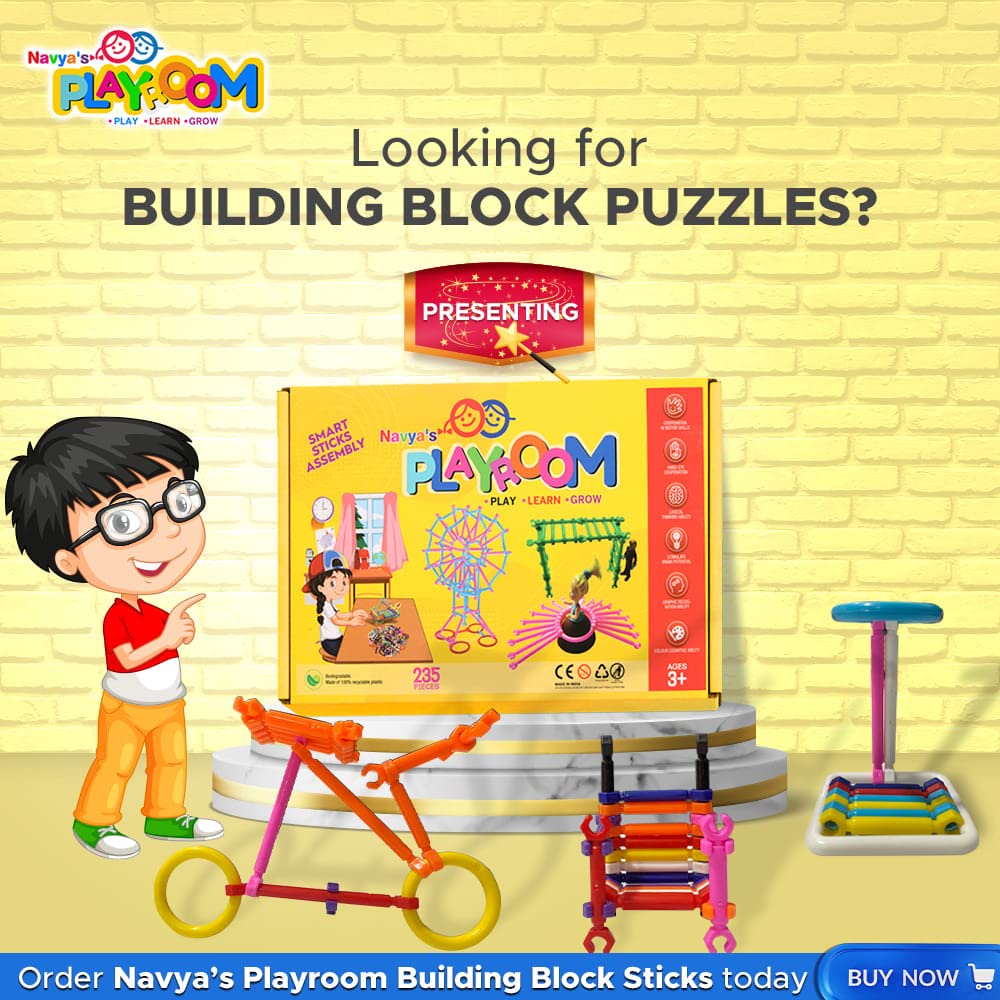 Playroom Plastic Blocks Smart Sticks Set – 235 Pieces of Creative Fun!
