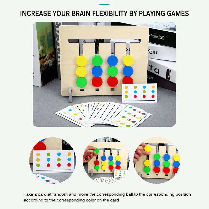 Montessori Slide Puzzle Game IColor & Pattern Matching Learning Toys for Kids 4-8 Years I Birthday Gift for Unisex I Preschool Educational Activity Toy for 4,5,6,7,8 I Travel Friendly