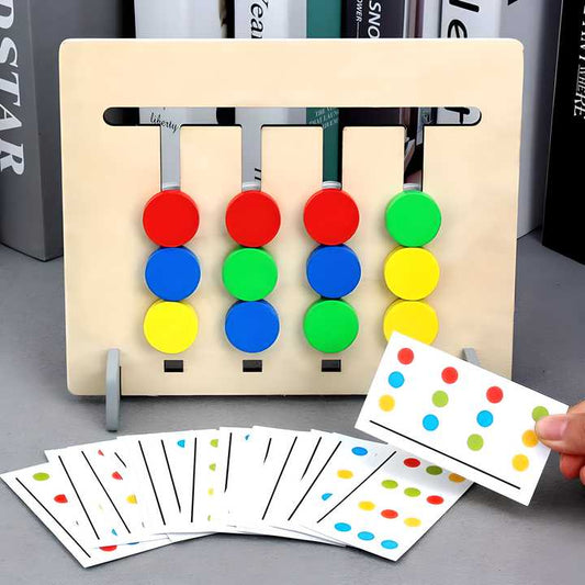 Montessori Slide Puzzle Game IColor & Pattern Matching Learning Toys for Kids 4-8 Years I Birthday Gift for Unisex I Preschool Educational Activity Toy for 4,5,6,7,8 I Travel Friendly