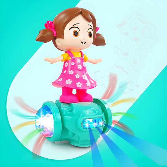 Rotating Musical Dancing Girl with 5D Light, 360 Degree & Musical Sound Multicolor