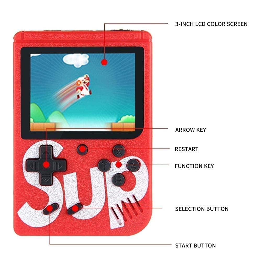 Sup Video Games Portable, 400 in 1, Led Screen and USB Rechargeable, Handheld Console, Classic Retro Game Box Toy for Kids Boys & Girls (Multi Color ,1 pcs)