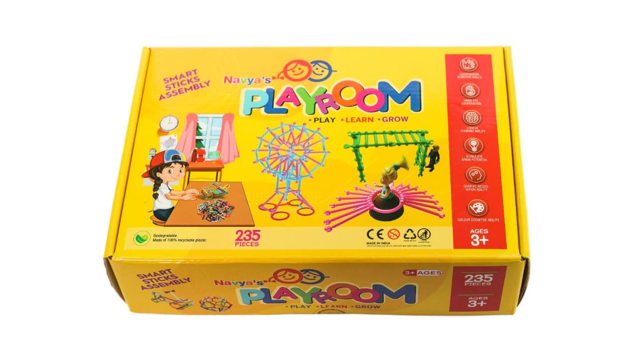 Playroom Plastic Blocks Smart Sticks Set – 235 Pieces of Creative Fun!