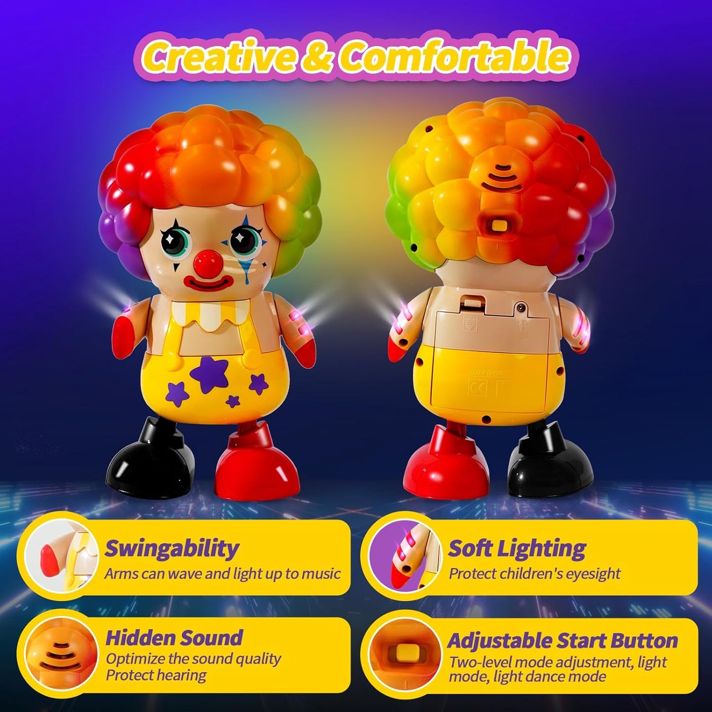 Toddler & Baby Dancing Clown Toy – Educational Fun for 3-Year-Olds and Up!