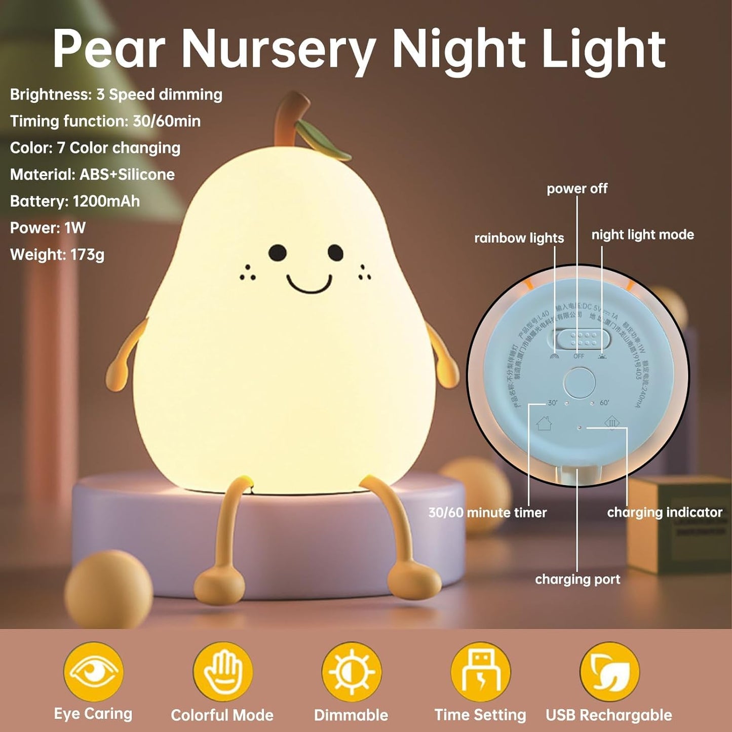 Cute Pear Lamp - Add a Splash of Color to Any Space!