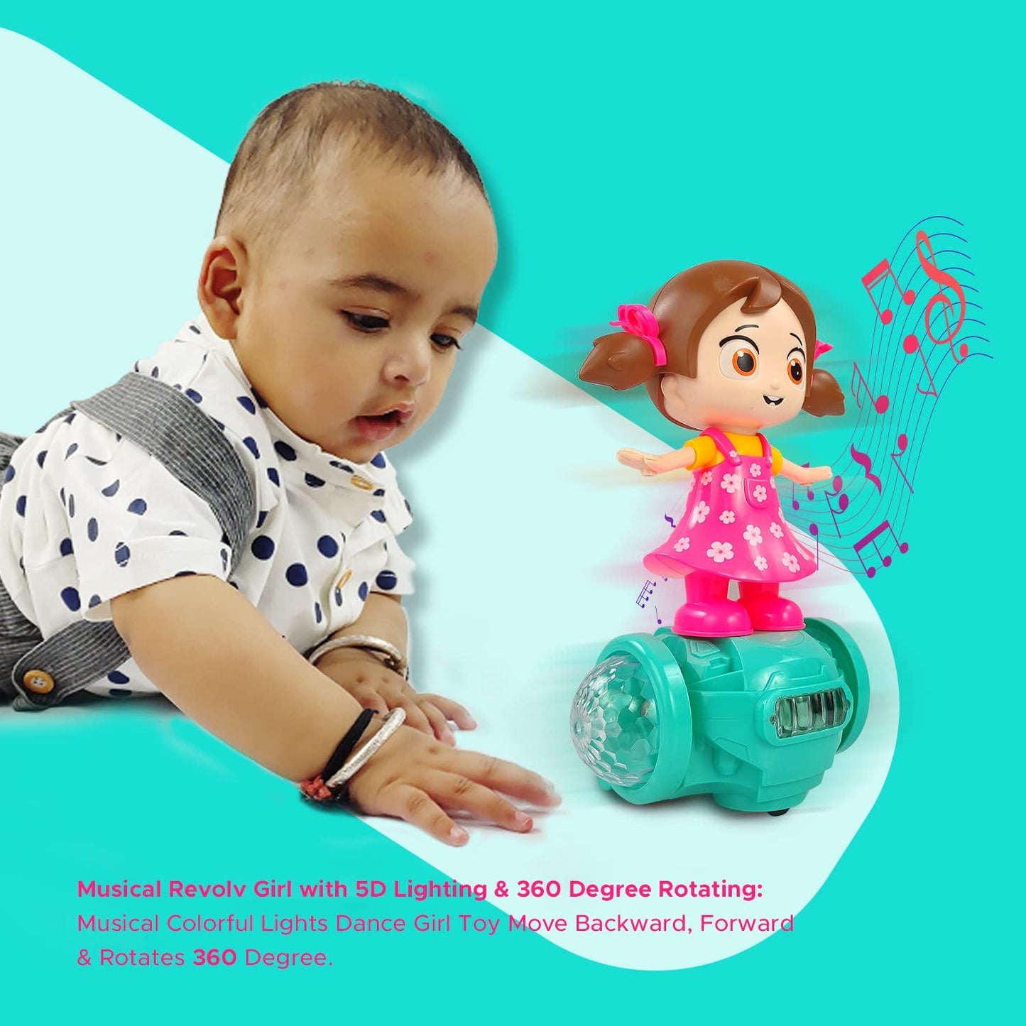 Rotating Musical Dancing Girl with 5D Light, 360 Degree & Musical Sound Multicolor
