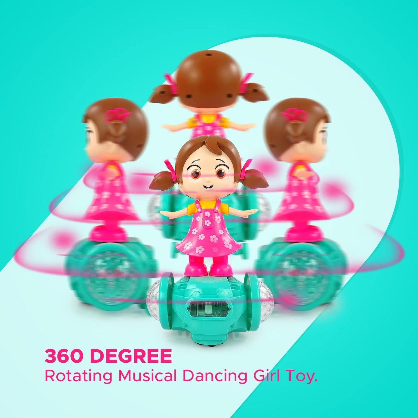 Rotating Musical Dancing Girl with 5D Light, 360 Degree & Musical Sound Multicolor