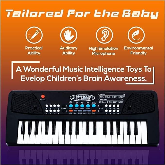 Piano Keyboard Toy with Microphone, USB Power Cable & Sound Recording Function Analog Portable Keyboard